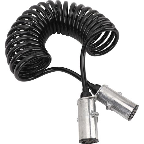 Câble d'alimentation électrique à 7 broches, spiralé et ultra-résistant, pour semi-remorques, tracteurs et remorques (1/5)