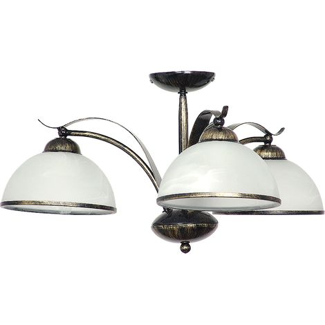 Lampada da soffitto KORFU in ottone antico 3-flmg