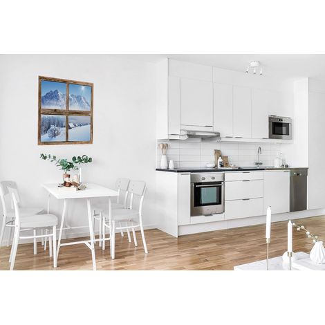 Sticker Fenêtre 3D Neige Montagne Chalet 60x75cm - Déco Trompe l'Oeil Vierge (1/5)