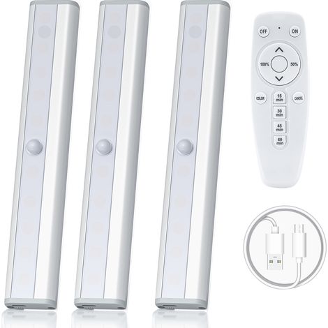 Lámpara LED táctil para armarios con temporizador ajustable, 3,7 V, 0,7 W, 20 LED, 10 niveles, 4 duraciones de iluminación (15-60 min). (1/5)