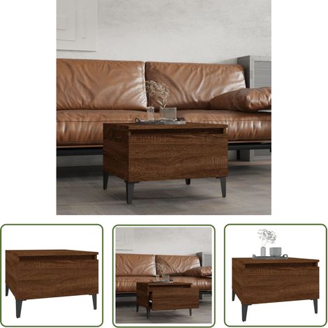 Table d'appoint et bout de canapé - Table Café Chêne marron 50x46x35 cm Bois d'ingénierie BV500373 - BonneVie (1/5)