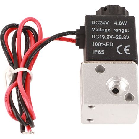 Válvula solenoide neumática 3V1-06 de 3 vías y 2 posiciones, 1/8" BSP, normalmente cerrada (24 V CC) (1/5)