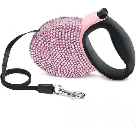 Laisse rétractable Shxx 3 m, rose, pour chiens de petites races, anti-nœuds à 360° Xq-pc82 (1/4)