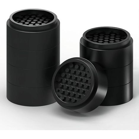 8 Pack Adjustable 1 Inch Round Furniture Riser, Non Slip Rubber Stackable Furniture Risers for Washing Machine Create Extra 1" Sofa, Desk, Chair (1/5)