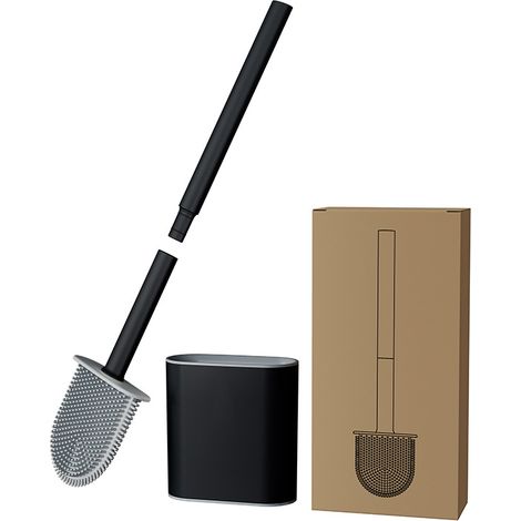 Brosse WC avec support noir PP TPR