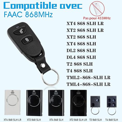 Télécommande Portail Compatible avec FAAC XT2 868 SLH LR XT4 868 SLH LR XT4 868 SLH XT2 868 SLH 868MHz (1/4)