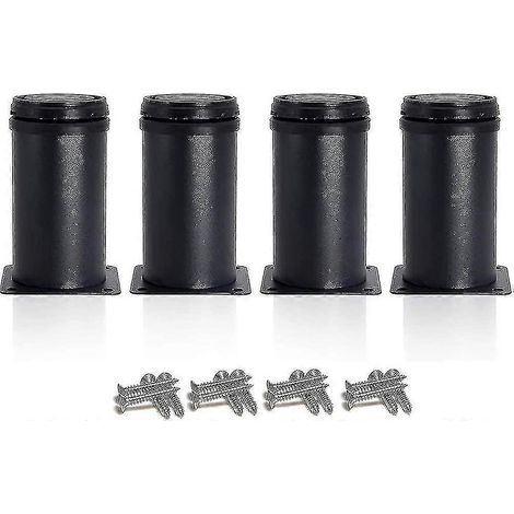 Pieds de meubles : 4 pieds noirs réglables, 80 mm de hauteur, pieds de meubles et de tables renforcés (Tw) (1/5)