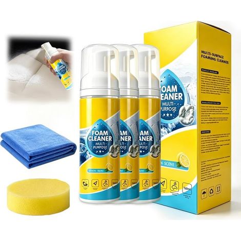 Pack 3 nettoyants – 4en1 – Puissant – Canapé/cuisine/SdB/auto – Lot économique – Citron (1/5)