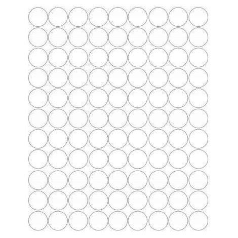 Adesivi circolari da 4 cm, pois, 99 pezzi, bianco opaco