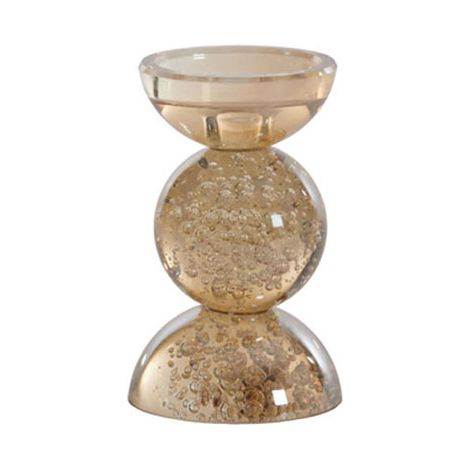 Chandelier en Verre Bullé Itinga Ambre 8x12cm