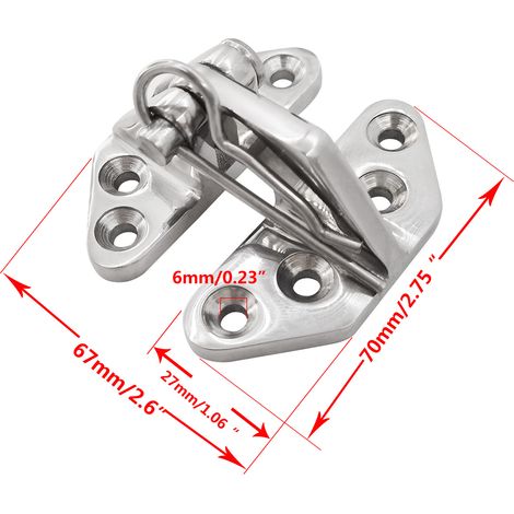 Charnière de pont en acier inoxydable 316, charnière marine, charnière papillon, 68 x 70 mm, accessoires nautiques, quincaillerie pour yachts - Charnière à axe métallique (1/4)