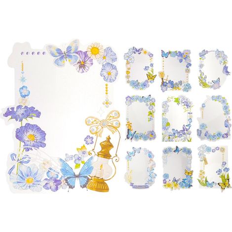 10 Feuilles Autocollants Cadres Photo DIY pour Scrapbooking Stickers Floraux Décoratifs Pet sans Résidu pour Journal et Album Créatif Lot (1/5)
