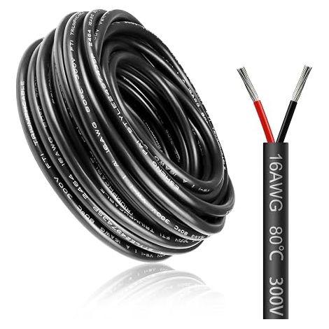 16AWG 2x1.5mm² 2 conductor electrical cable, flexible tinned copper wire, compatible 5V/12V/24V LED power supply (1/5)