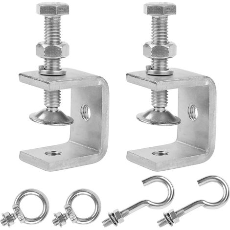Pince en C Acier Inoxydable, Serre-Joints C, Pince en C Fixation en C Ouvertures de Mâchoires Réglables Fixation Outils pour Travail Bois Bricolage, Soudage, l'Ébénisterie, Réparation Argenté (1/5)