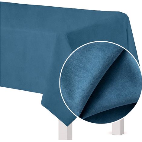 Tovaglia in velluto opaco blu per tavolo 140x240cm