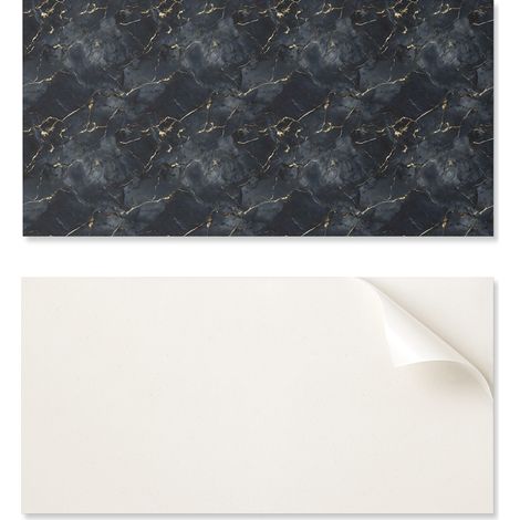 Panel decorativo de vinilo con gr谩ficos para cocina o ba帽o, 120x60 cm, dise帽o de m谩rmol con vetas.