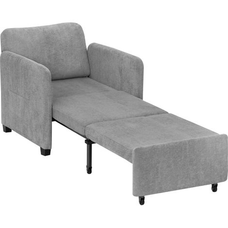CAIziCanapé extra long, fauteuil-lit, chaise TV extensible avec dossier réglable sur 5 positions, chaise convertible pour dormir (fauteuil-lit uniquement) (1/5)