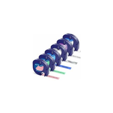 Compatibile con il nastro per etichette Dymo Delta LT-100H 91201 LetraTag, carta per etichette autoadesiva da 12 mm - Crezuo