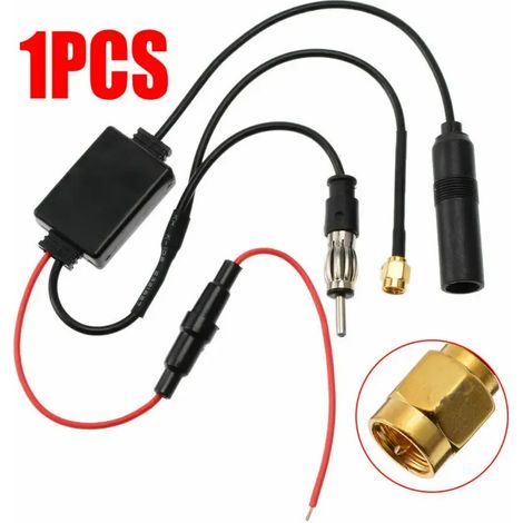 1 antenne stéréo DAB AM/FM pour voiture, amplificateur, répartiteur de signal, booster d'antenne, pièces détachées pour autoradio (1/5)