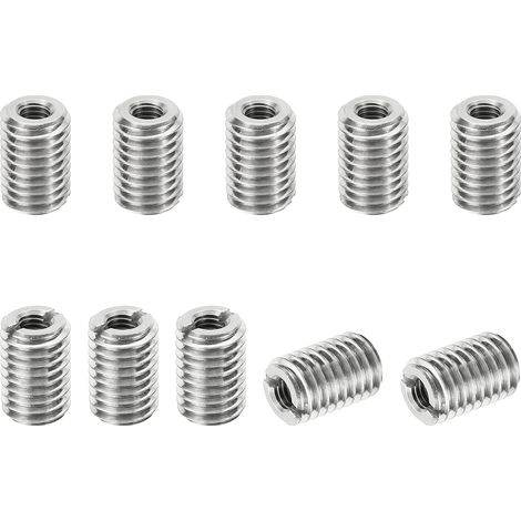 Filetage Adaptateurs Manchon Réduction Écrou Insert Fileté, 10 pcs M101.5 Mâle à M50.8 Femelle Réparation Insérer Écrou Vis Réducteur Conversion Inox Acier Fixation 15mm (1/5)