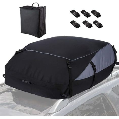 Coffre de Toit de Voiture Pliable de Cubes, boîte de Rangement étanche, Sac de Toit, Sac de Rangement pour Voyage et Transport de Bagages 6 Crochets de Porte et 130×100×45cm (1/5)