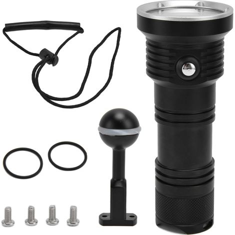 Jeffergarden Cuifati Lampe de Poche de Plongée, Lampes de Plongée Professionnelles de 100 M, 12 LED, Flux Lumineux de 10 000 LM, Lumière Super Brillante Idéale pour la Nuit (1/5)
