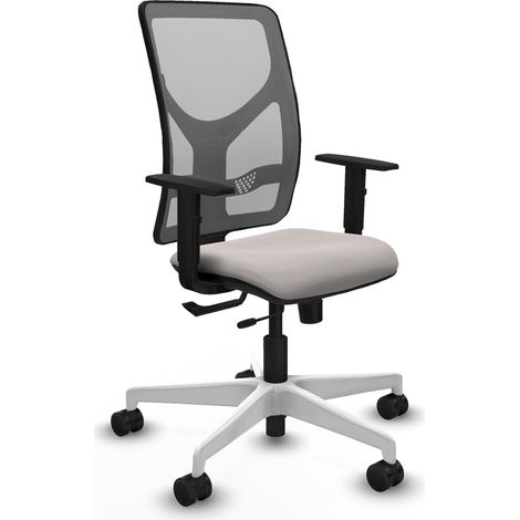 Silla de oficina piqueras y crespo ergonómica cuero sintético gris (1/2)
