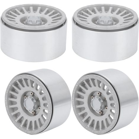 Jante en alliage CNC de 56 mm pour modèles RC 1/8 et 1/10, idéale pour buggy et crawler, finition argentée (1/5)