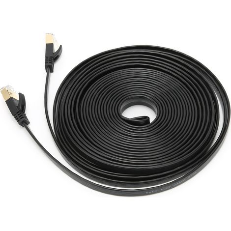 Câble réseau Ethernet 10 Gbit/s CAT7 blindé double, fil à paire torsadée 8 conducteurs, accessoires informatiques, 0,5 mètre (1/5)