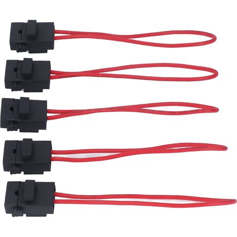 5er-Packung 15-A-Flachsicherungshalter für Autos, wasserdicht, 14 AWG-Draht, 30-A-Inline-Gehäuse (1/5)