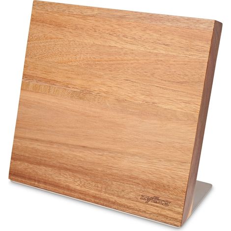 Bloc à couteaux magnétique, Marron, Bois, Rangement flexible magnétique pour couteaux de cuisine pour une utilisation facile, Lavage à la main uniquement (1/5)