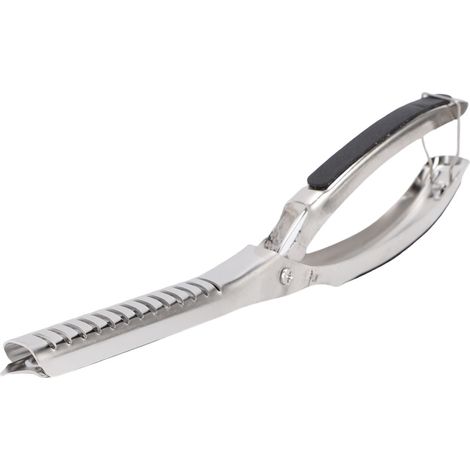 Diese spülmaschinenfeste Edelstahl-Membranzange mit Rillen verfügt über einen ergonomischen Griff. Ein praktisches und einfach zu bedienendes Küchenutensil. (1/5)