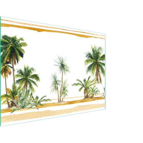 TAGLIERE IN VETRO 30x22 PALME (1/5)