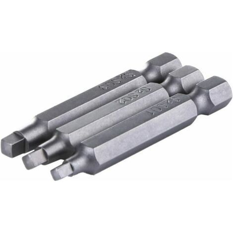 UEB Jeu De 3 Embouts De Vissage Magnétiques Pour Vis À Tête Carrée - 50 Mm, Ensoleillé (1/3)