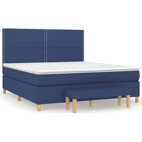 Maison Exclusive - Giroletto a Molle con Materasso Blu 180x200 cm in Tessuto (1/5)