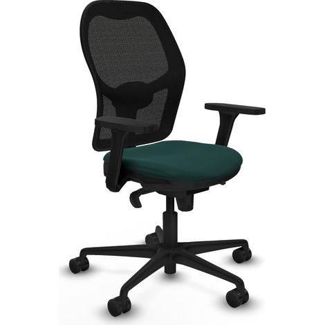 Jorquera sincro malla negra similpiel verde botella brazos 3D base nailon  ruedas 65mm nailon (1/5)