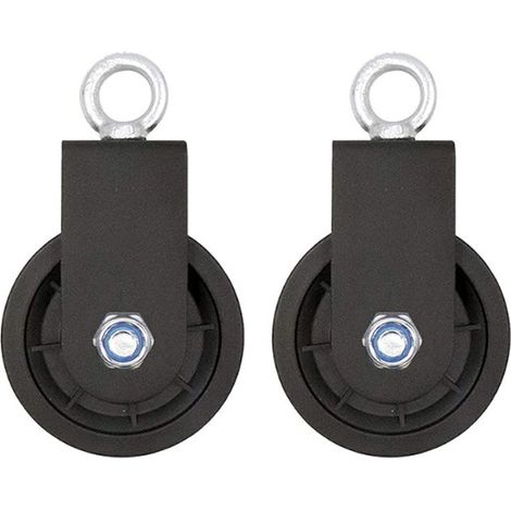 Polea giratoria, polea simple con soporte de montaje, polea giratoria en forma de U, rueda de elevación para polea de cable de acero, entrenamiento de fuerza, 2 piezas