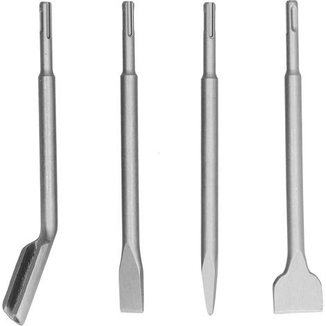 Ensemble de forets à marteau burineur pour béton, 4 pièces, avec pointe plate et Gouge (1/5)