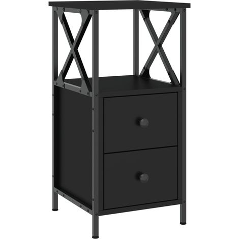 Maison Exclusive - Nachttisch Schwarz 34x35,5x70 cm Holzwerkstoff