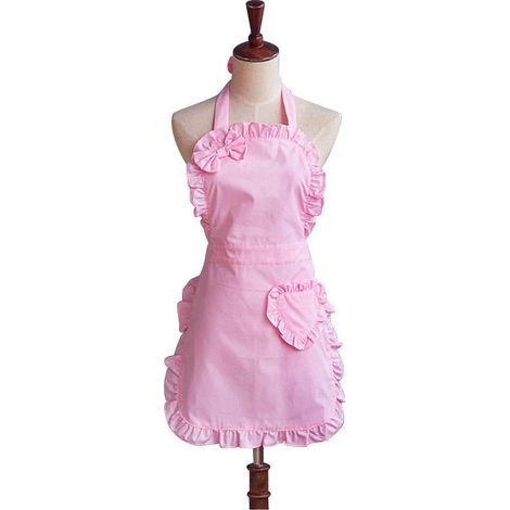 Tablier de cuisine imperméable rose mignon avec nœud papillon pour femme/fille cuisine restaurant gâteau tablier humoristique pour cadeau de Noël rose (1/5)