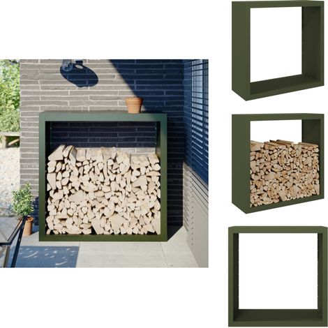 Portant de bois de chauffage vert 100x40x100 cm acier - Support De Bois De Chauffage - Supports De Bois De Chauffage - Magasin De Bûches - Stockage De Bûches (1/5)