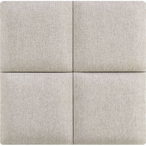 Set de 4 coussins muraux en tissu 30 x 30 cm gris (1/5)