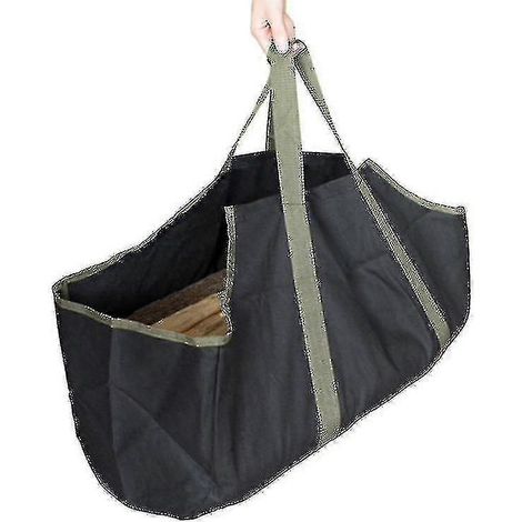 Grand sac de transport de bûches en toile pour cheminée intérieure, support à bûches pour bûches, support pour bûches d'extérieur, support tubulaire en bois de bouleau (1/2)