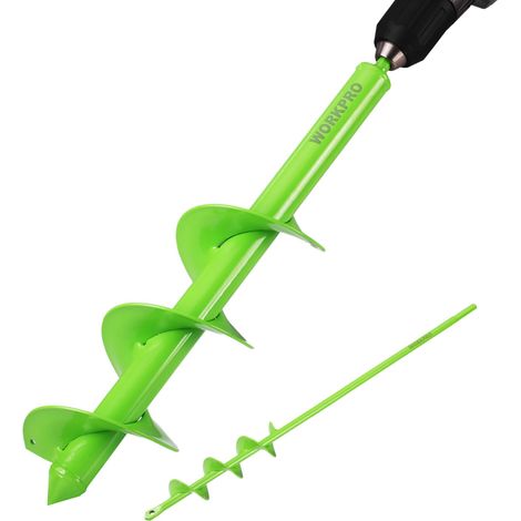 Tarière de jardin pour perceuse, mèche hélicoïdale spirale, outil de creusement sans fil pour plantation et perçage (4 × 42 cm (1/5)