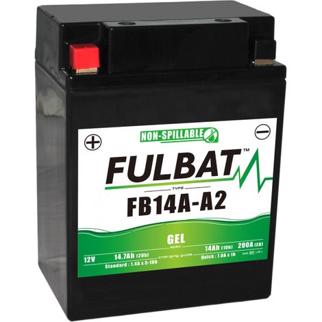 Fulbat – Batterie GEL SLA 12V 14Ah 200A – Dimensions 134x88x176 mm – Polarité + à gauche – Compatible Yamaha Wave Runner - FB14A-A2 (1/2)