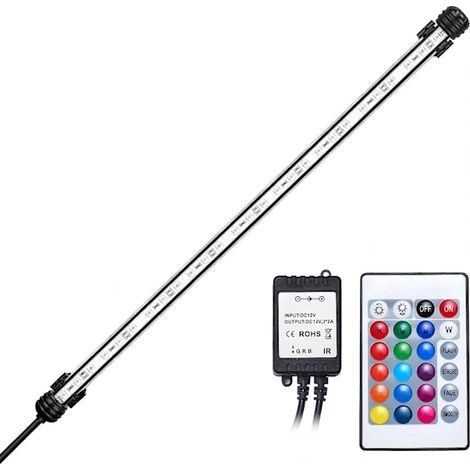 Éclairage LED pour aquarium 48 cm, tube submersible, lampe LED étanche IP68 RGB, 12 V CC, 5,8 W (1/2)