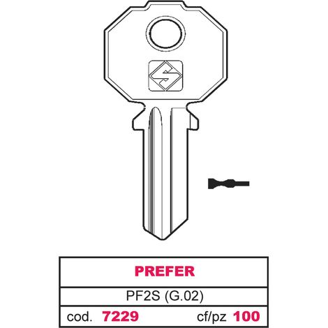 Silca CHIAVE ASC PF2S (G.VAC 0) PREFER 20.00 pz