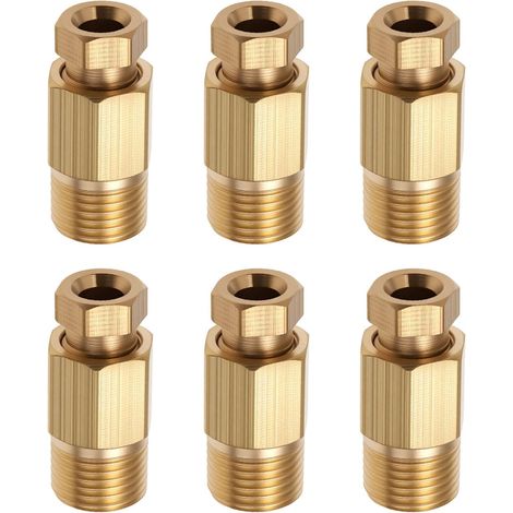 Lot de 6 raccords à compression en laiton diamètre extérieur de tube de 4 mm x connecteur mâle bsp 1/8 pour tuyau d'air d'huile et d'eau (1/5)