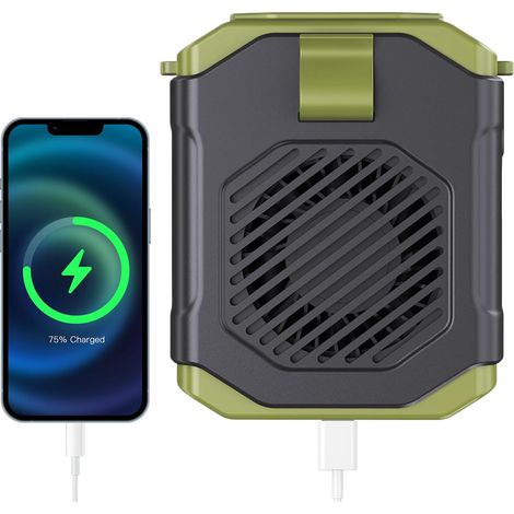 Ventilateur de Ceinture Clip Ventilateur Personnel Extérieur Dispositif De Refroidissement Portable Avec Lampe Torche Pour Randonnée Plage Sport Travail Montagne Course Pêche Chantier (1/5)