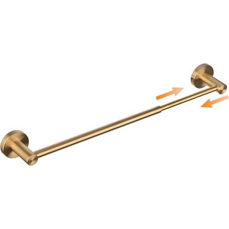 Porte-Serviettes Réglable Mural 40-66CM, Design Élégant en Or Brossé, Acier Inoxydable SUS304, Idéal Salle de Bain